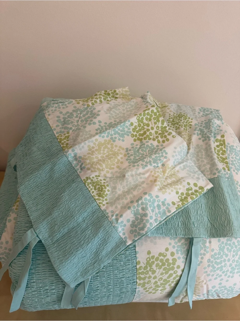 Dkny Aqua Blue Confetti Full / Queen Comforter Set 4pc Pillow Shams Bedding
